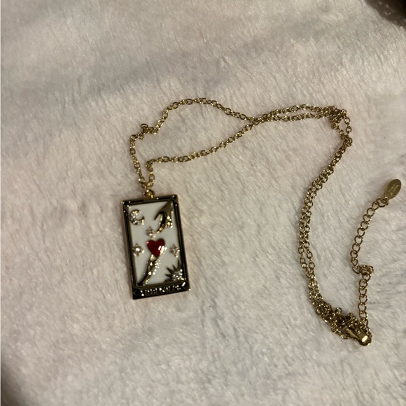 Tai The Lovers Tarot Card necklace with gold chain - Picture 1 of 9